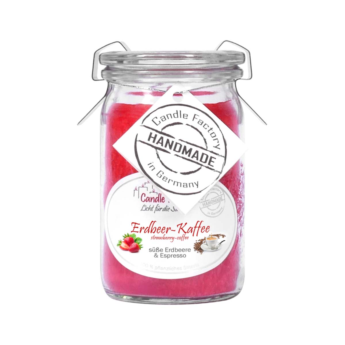 Erdbeer Kaffee - Baby Jumbo Windlicht im Weckglas von Candle Factory