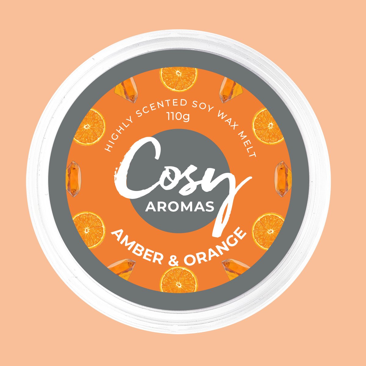 Amber & Orange 110g Wax Melt von Cosy Aromas