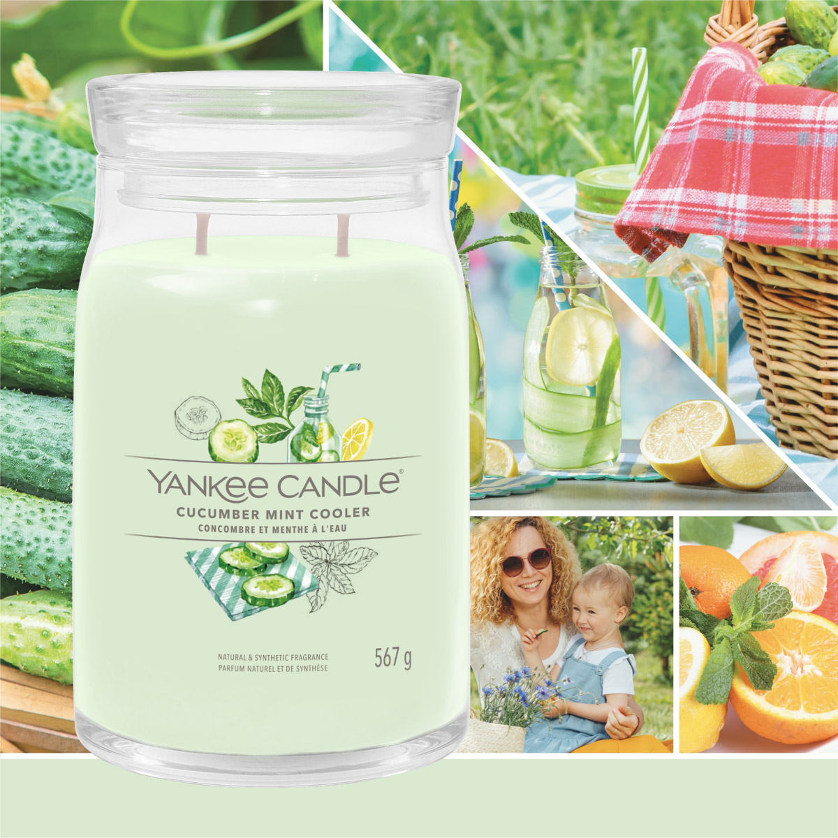 Cucumber Mint Cooler - Signature Duftkerze im Glas 567g - Yankee Candle®