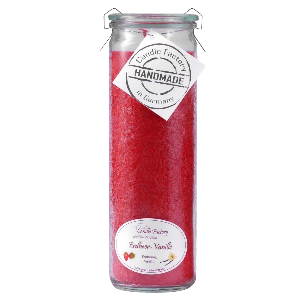 Erdbeer Vanille - Big Jumbo Windlicht im Weckglas von Candle Factory