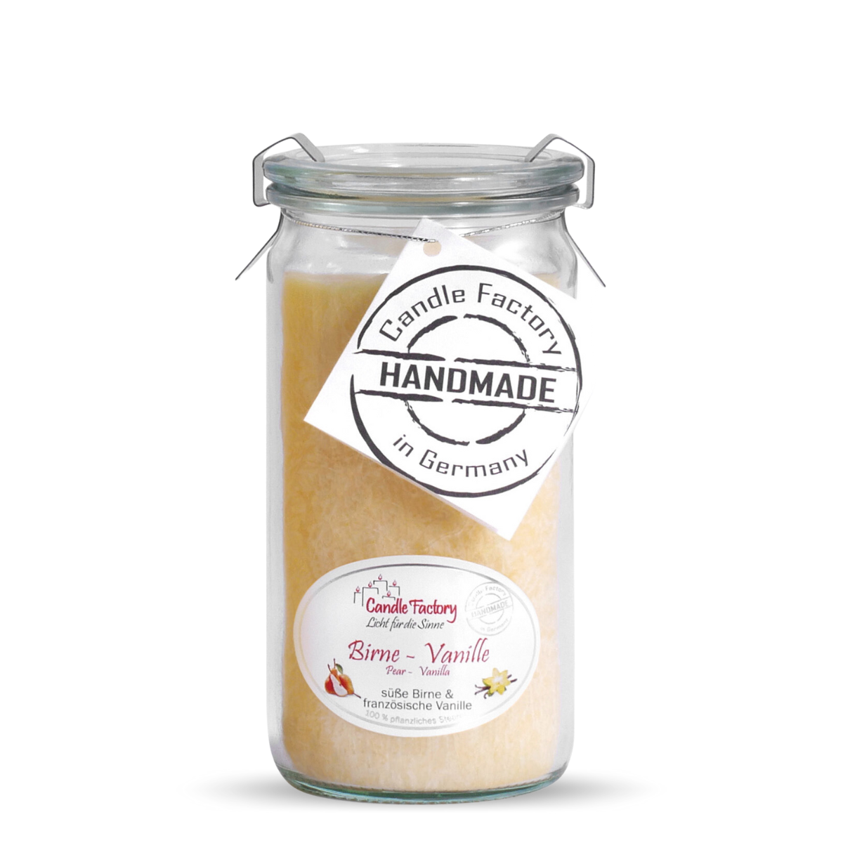 Birne Vanille - Mini Jumbo Windlicht im Weckglas von Candle Factory