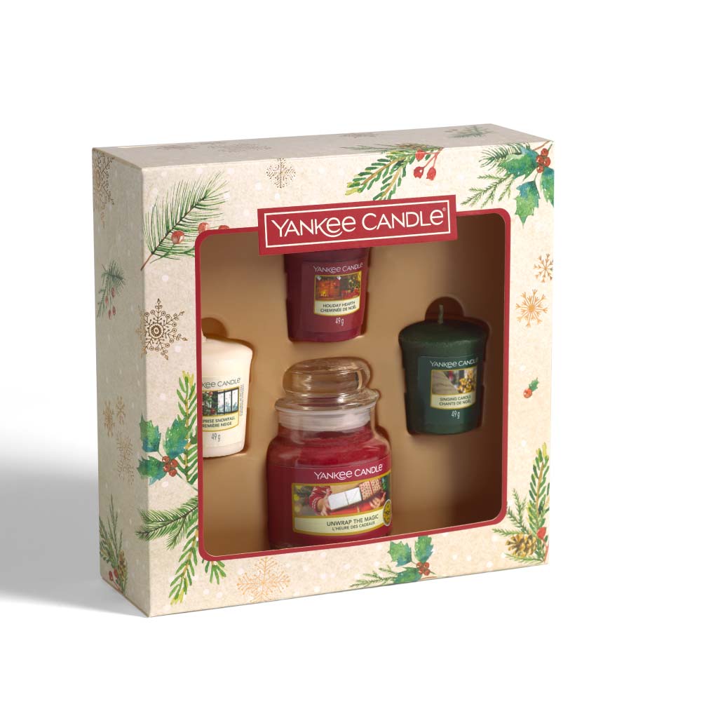 1 Small Jar & 3 Votivkerzen Geschenkset - Magical Christmas Morning