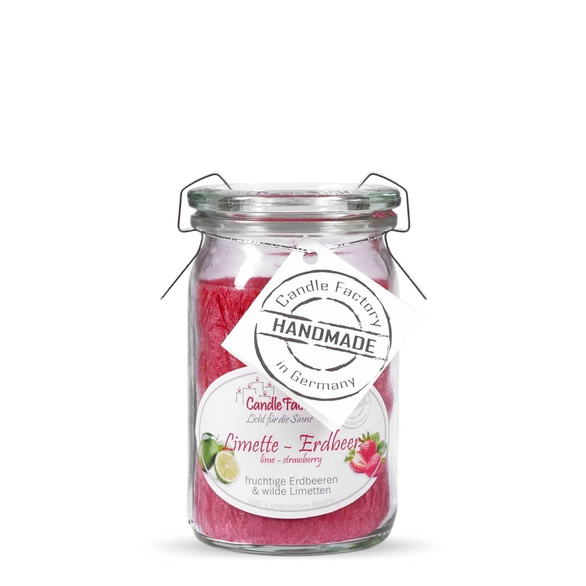 Limette Erdbeer - Baby Jumbo Windlicht im Weckglas von Candle Factory